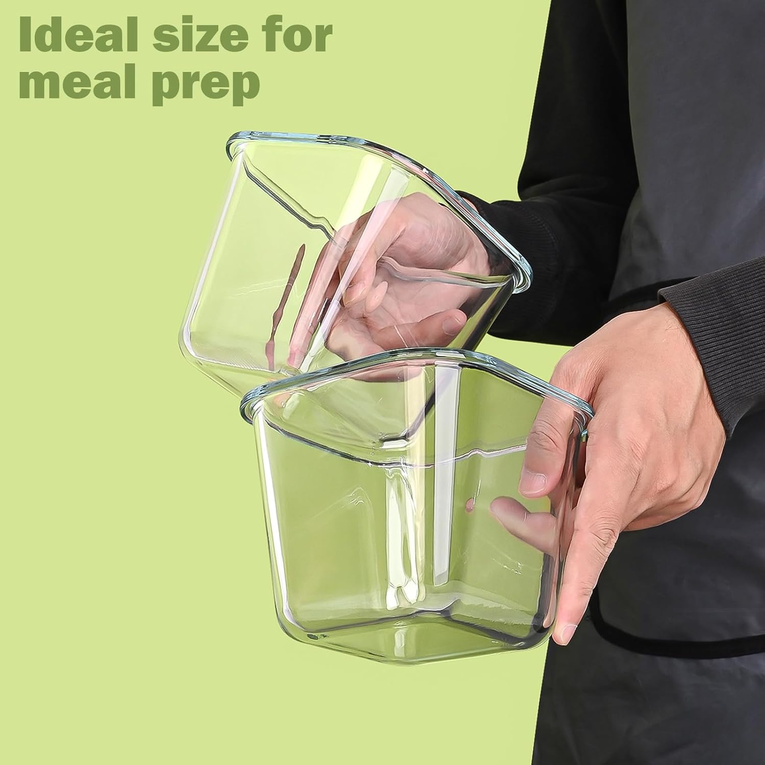 Glass Soup Containers with lids 4 Cup, 32 oz Glass Storage Containers, Tall Borosilicate Glass Food Storage Containers for Lunch, Ice Cream, Travel and Deli, Soup Freezer Safe Containers with Lids - Image 3