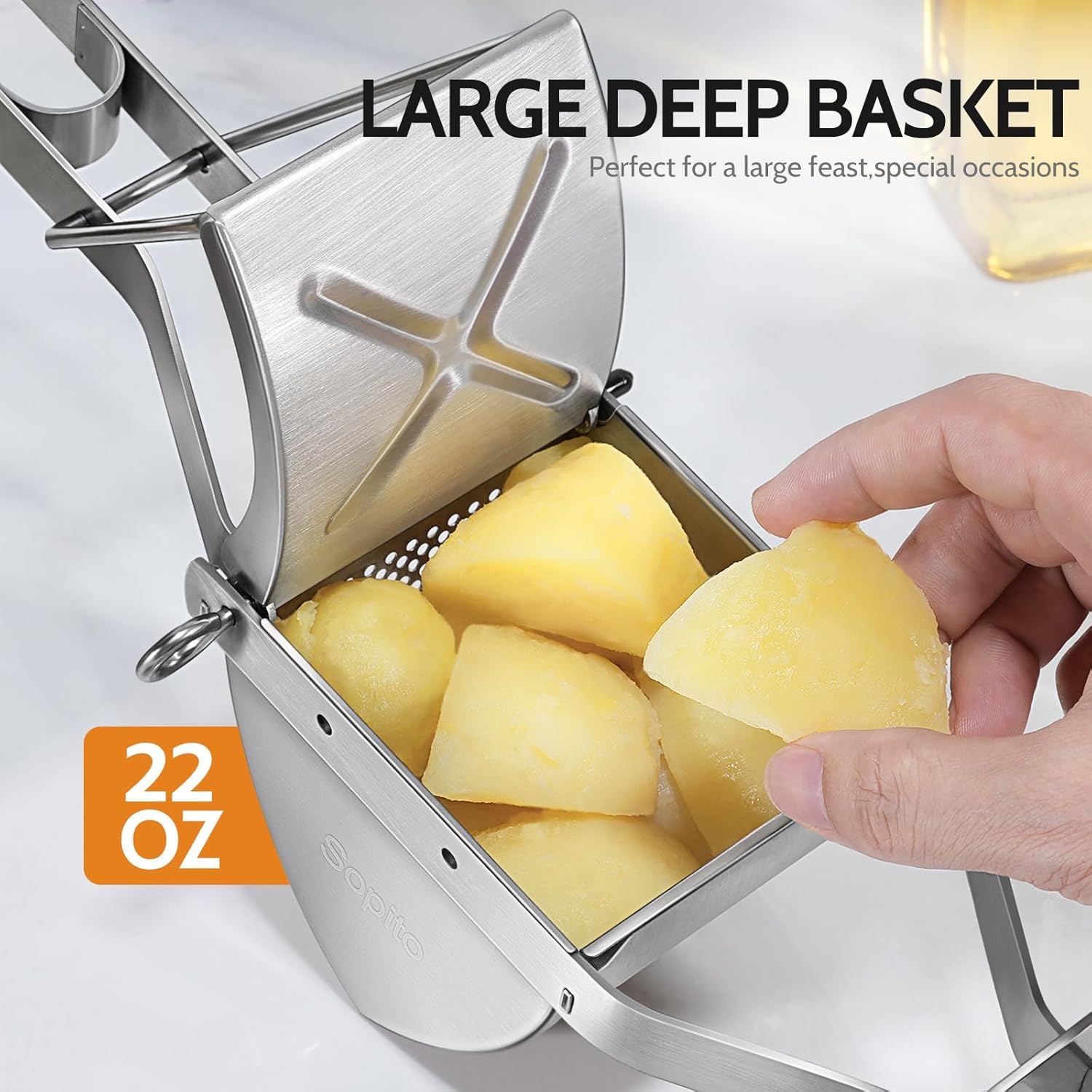 Potato Ricer,  Stainless Steel Potato Masher for Commercial and Home Use - Image 3