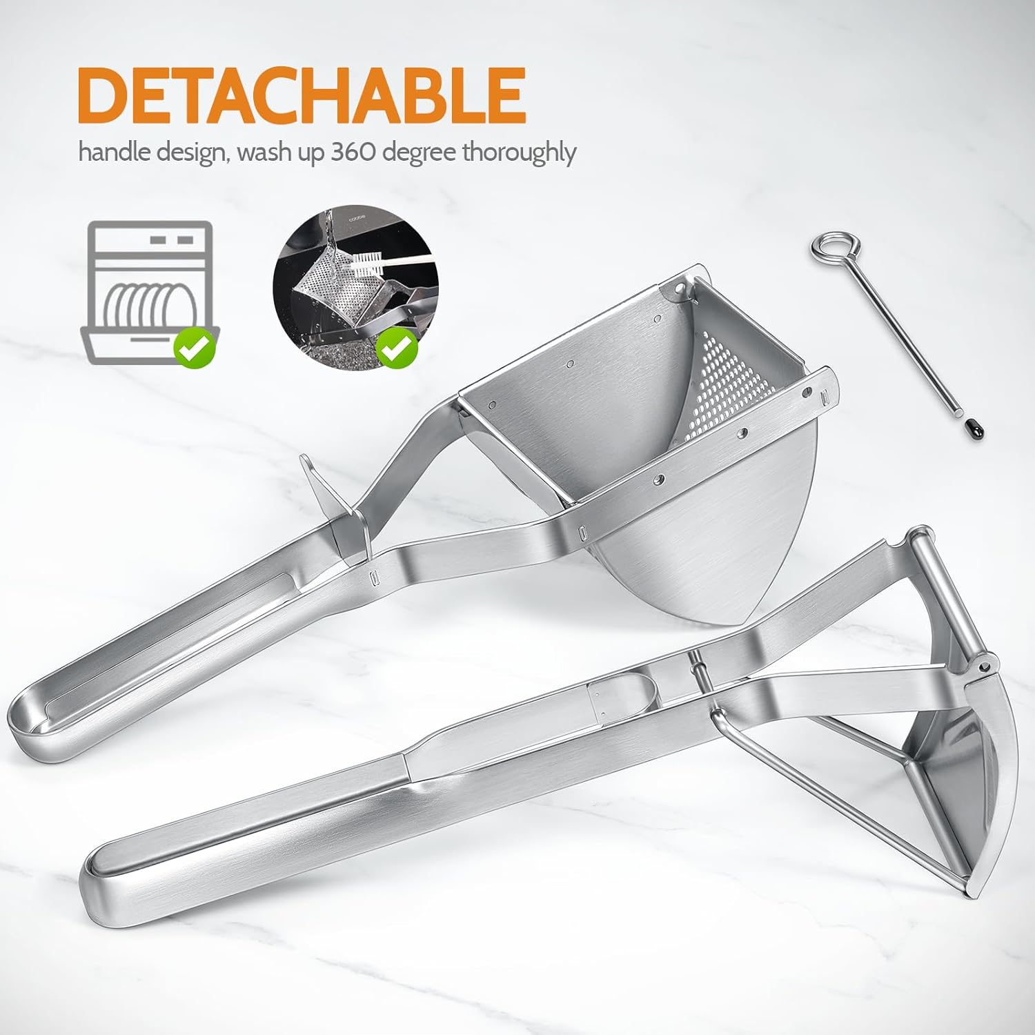 Potato Ricer,  Stainless Steel Potato Masher for Commercial and Home Use - Image 5