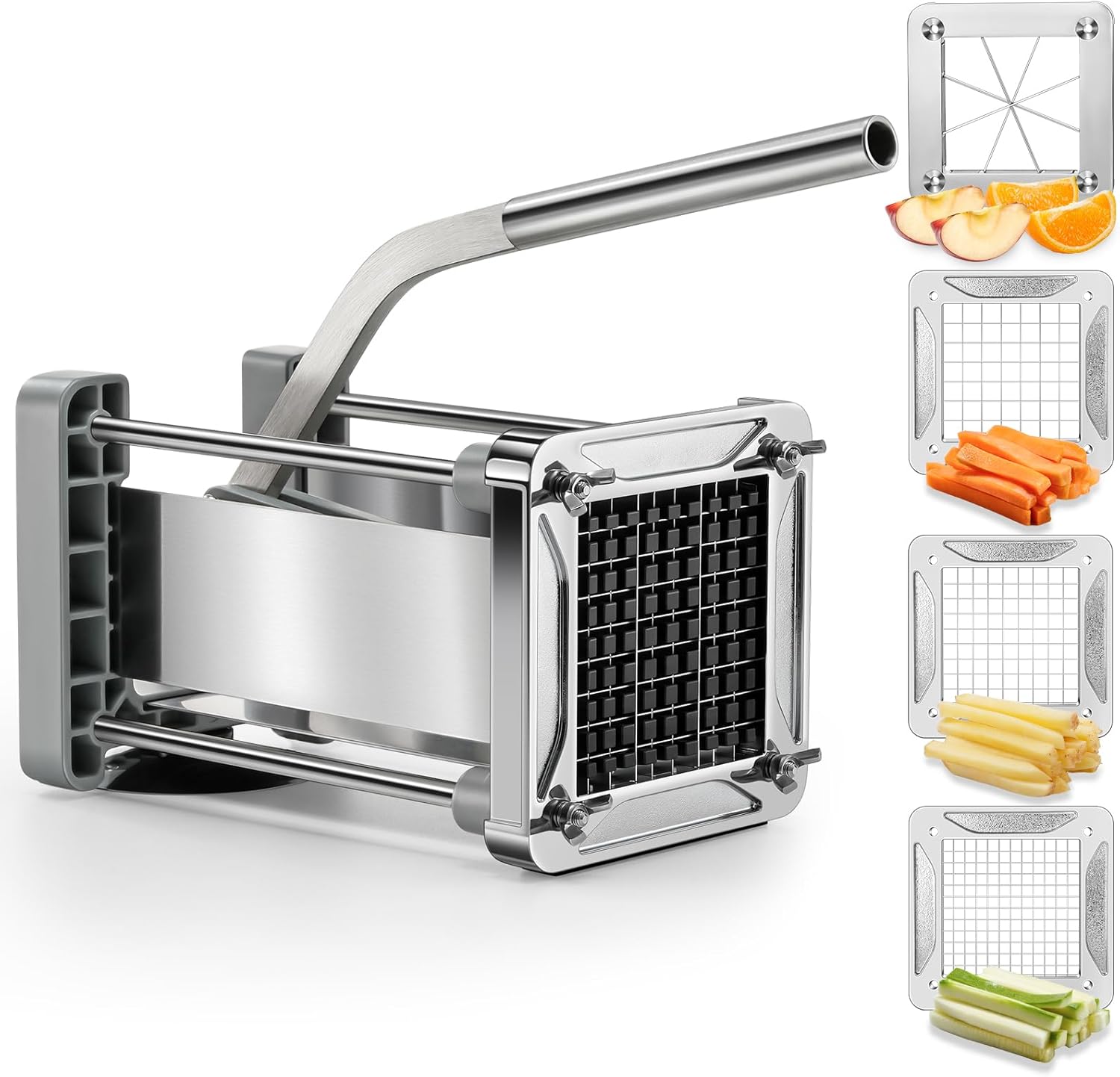 French Fry Cutter,  Professional Stainless Steel Potato Cutter with 1/2