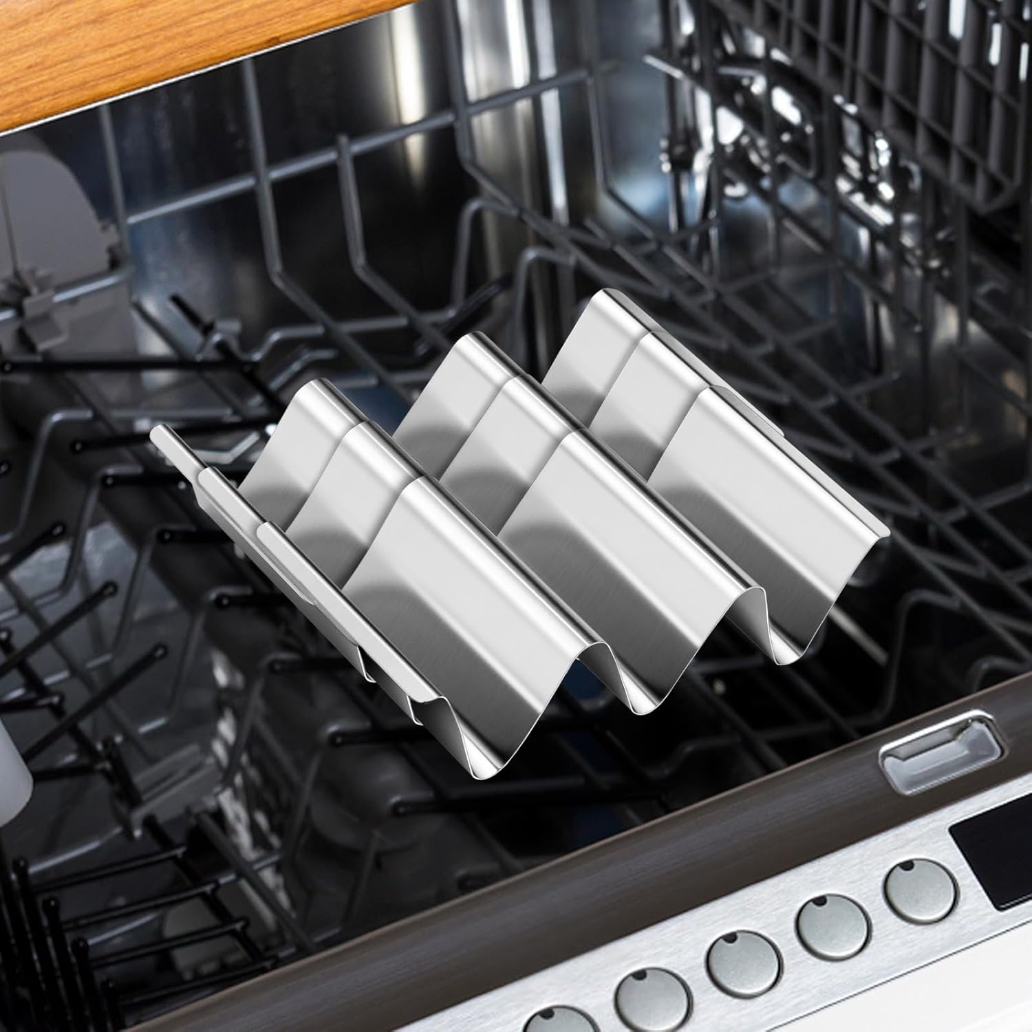 Taco Holder Stand, 6 Packs Stainless Steel Taco Rack Truck Tray Style, Oven, Grill and Dishwasher Safe - Image 6