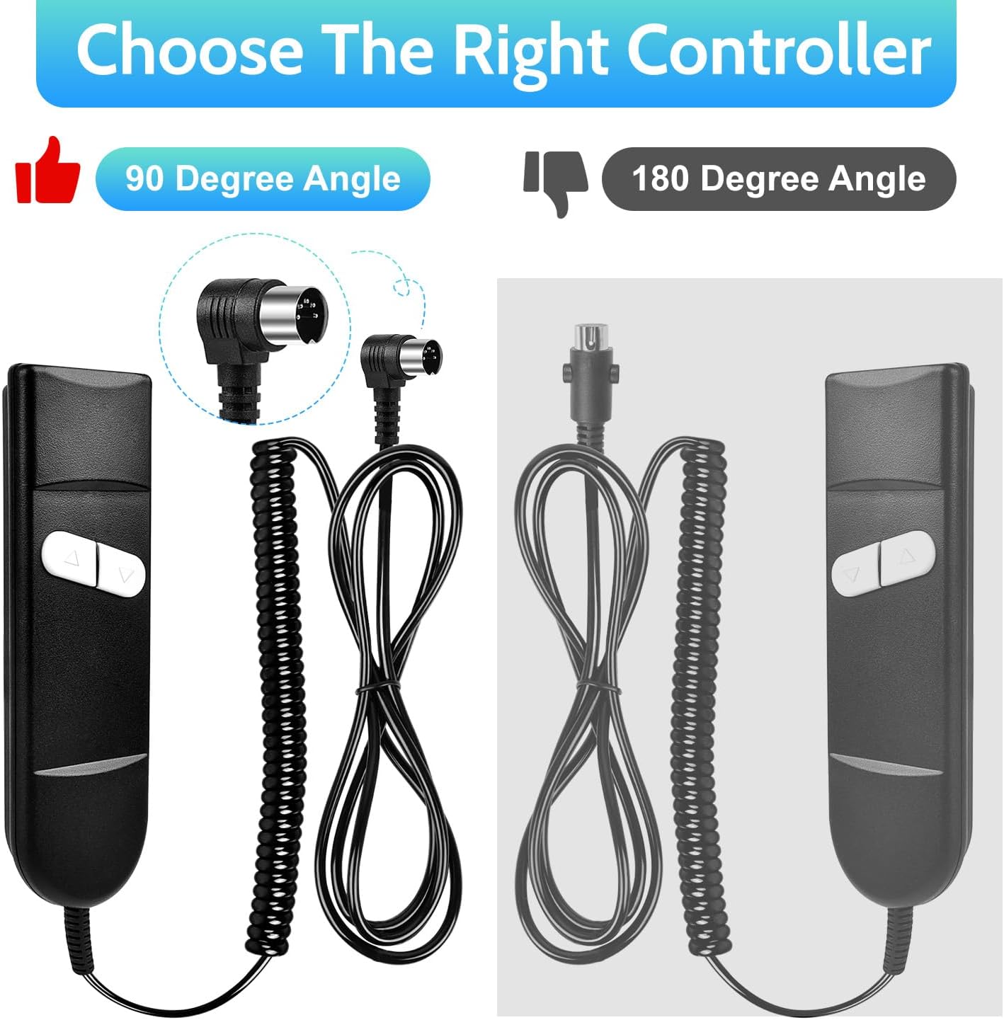 Recliner Remote Lift Chair Remote Replacement 2 Button (Up/Down) 5-Pin Hand Controller for Lazyboy, Golden Limoss OKIN - Image 6