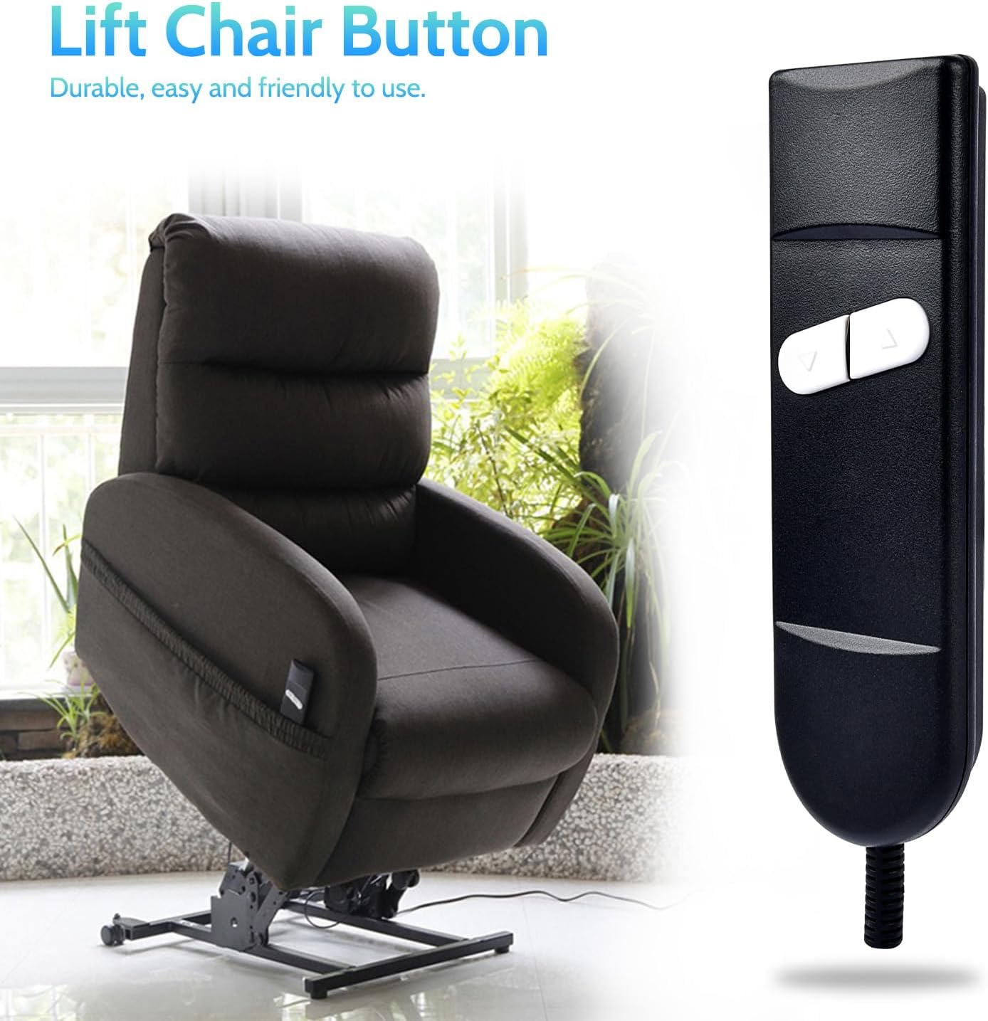 Recliner Remote Lift Chair Remote Replacement 2 Button (Up/Down) 5-Pin Hand Controller for Lazyboy, Golden Limoss OKIN - Image 7
