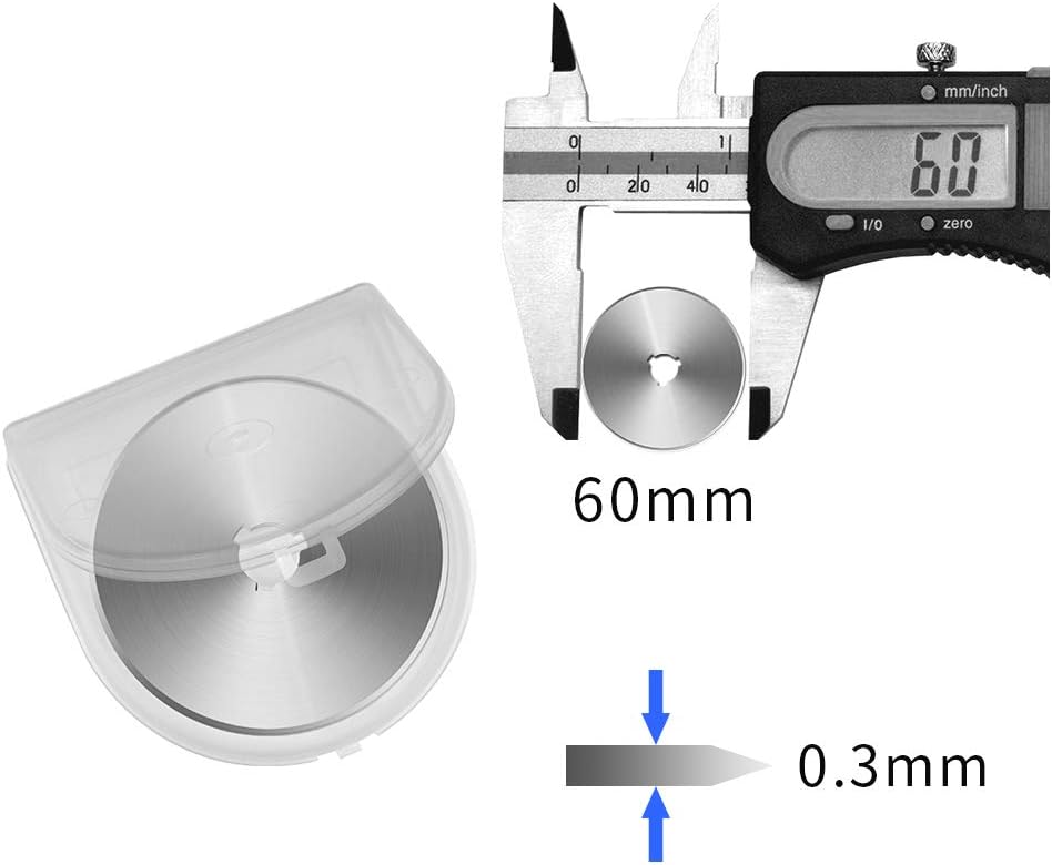 60MM Rotary Cutter Blades,  10PCS Premium Spare Replacement Cutting Blades with Sharpness, Great for Heavy Duty Use, Quilting, Patchwork, Crafts and Sewing - Image 2