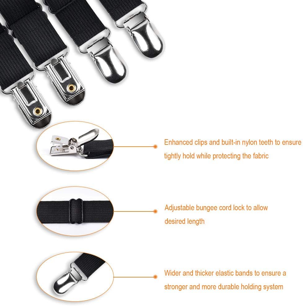 Adjustable Elastic Sheet Straps Fasteners Black 4Pcs and 2Pcs - Image 8