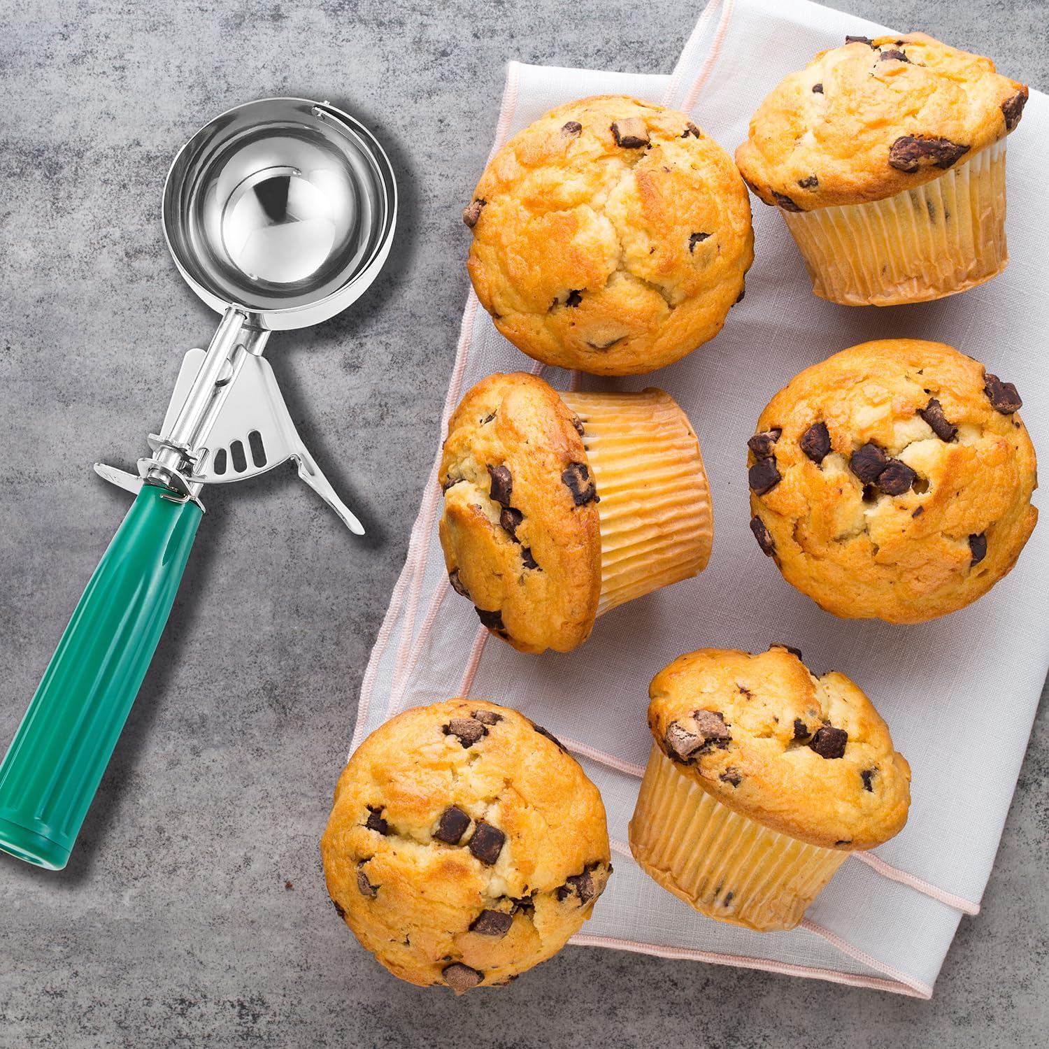 Cookie Scoop Set, Ice Cream Scoop Set, Cookie Scoops for Baking, Multiple Size Large-Medium-Small Size Disher, Professional 18/8 Stainless Steel Cupcake Scoop - Image 7