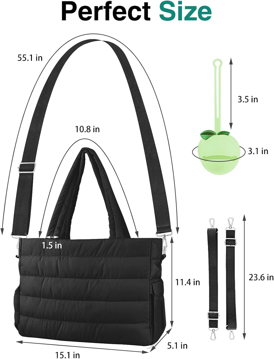Diaper Bag Tote, Baby Diaper Tote Bags Crossbody Hospital Bag Travel Large Mommy Bag, with Silicone Pacifier Case - Image 7