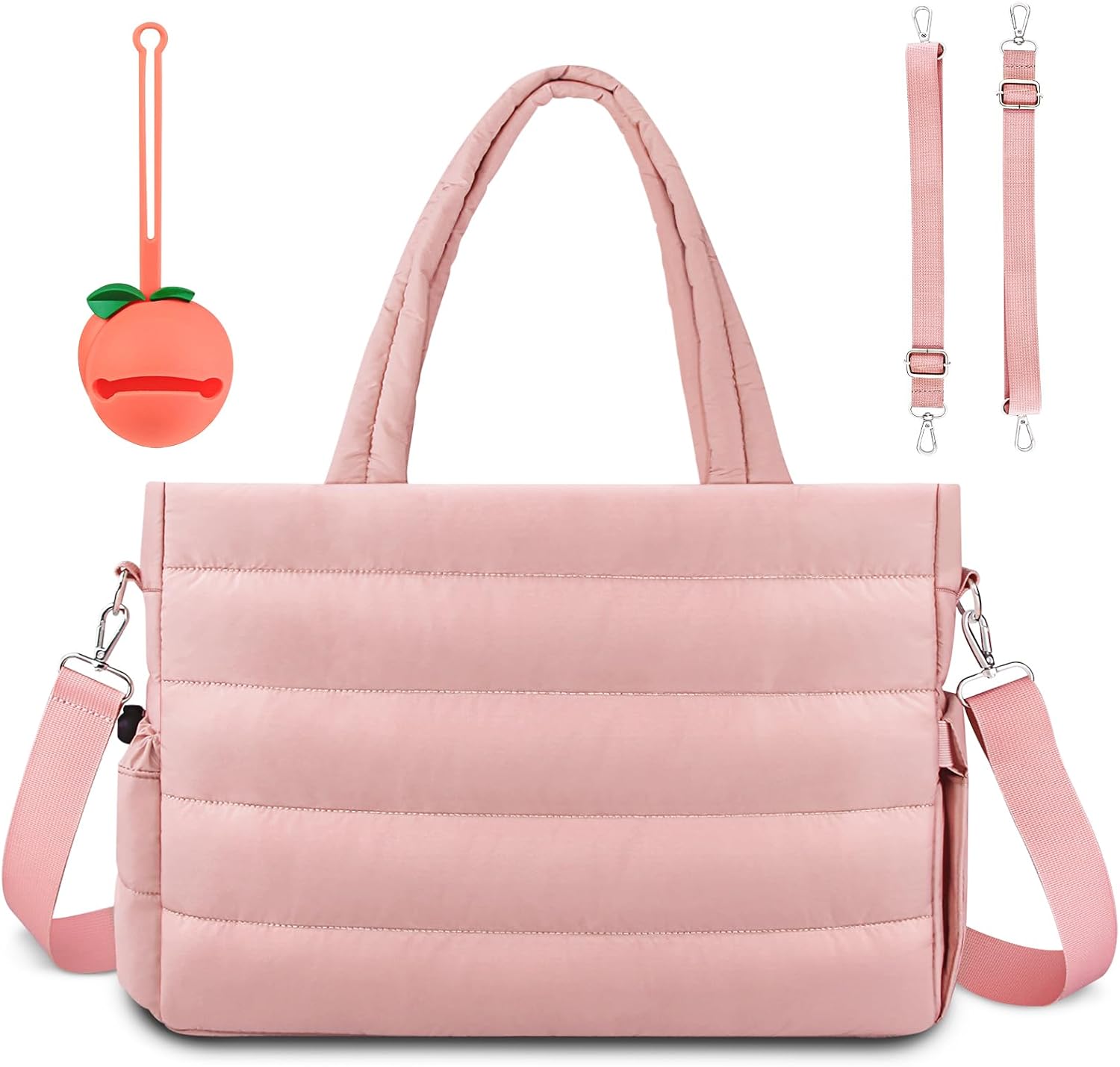 Diaper Bag Tote, Baby Diaper Tote Bags Crossbody Hospital Bag Travel Large Mommy Bag, with Silicone Pacifier Case - Image 4