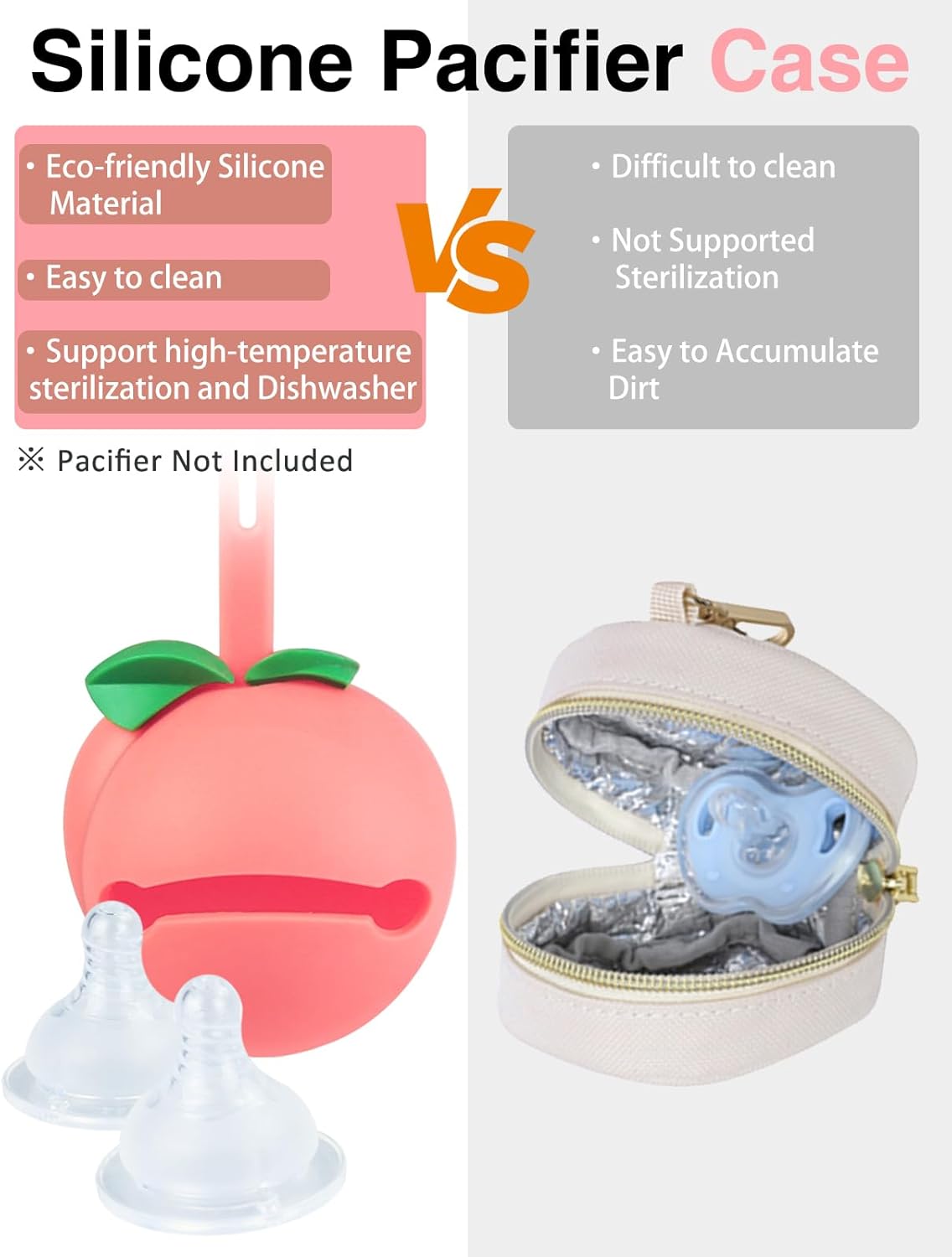 Diaper Bag Tote, Baby Diaper Tote Bags Crossbody Hospital Bag Travel Large Mommy Bag, with Silicone Pacifier Case - Image 7