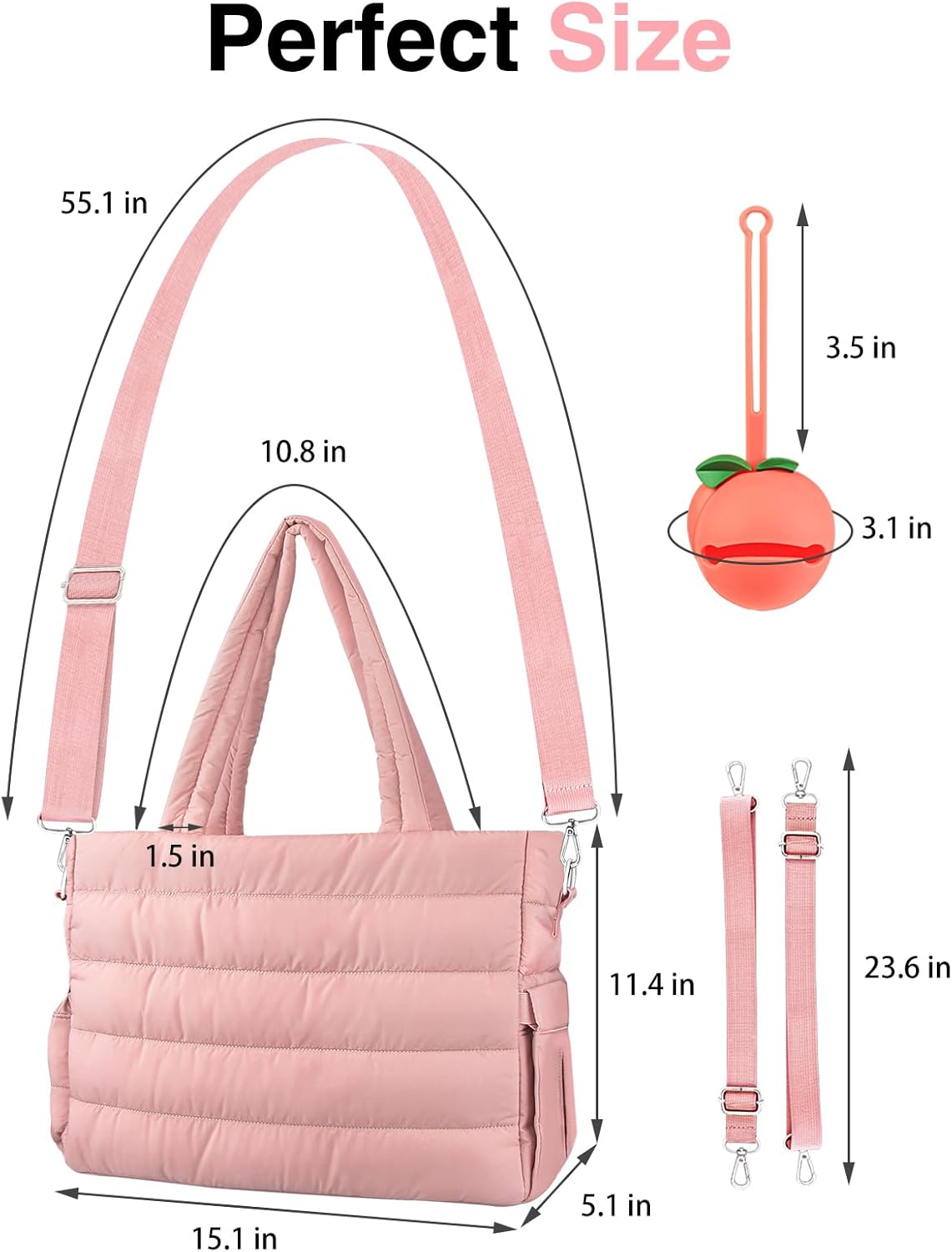 Diaper Bag Tote, Baby Diaper Tote Bags Crossbody Hospital Bag Travel Large Mommy Bag, with Silicone Pacifier Case - Image 8