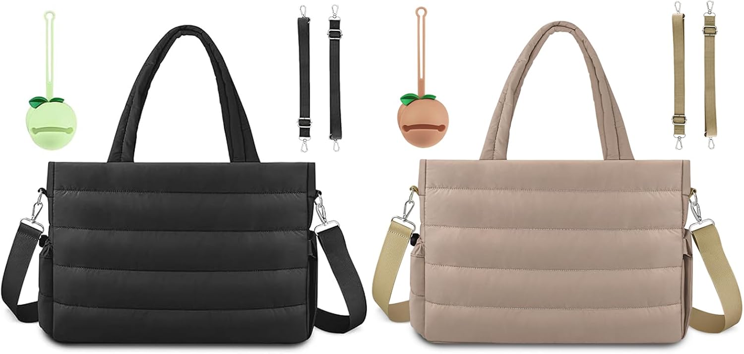 Diaper Bag Tote, Baby Diaper Tote Bags Crossbody Hospital Bag Travel Large Mommy Bag, with Silicone Pacifier Case - Image 1