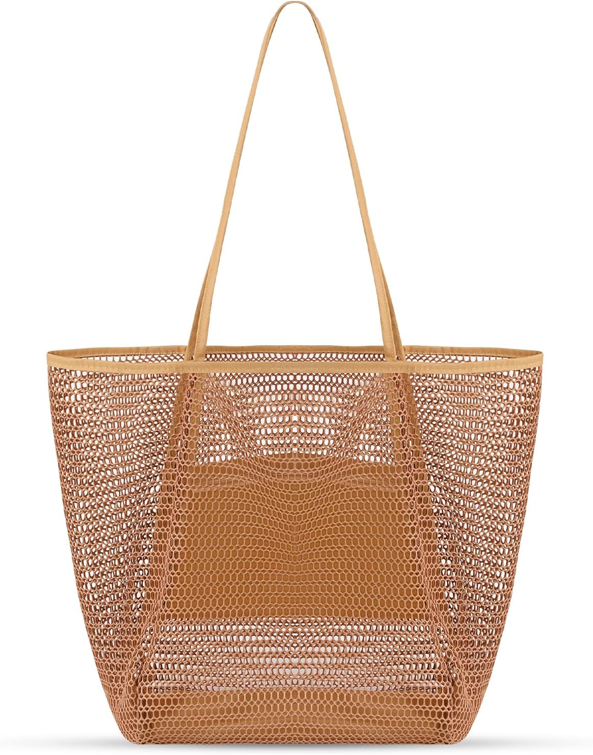 Mesh Beach Bag, Beach Bags for Women, Woven Straw Beach Tote Bag Waterproof with Inner Pocket, Packable Beach Bag - Image 8