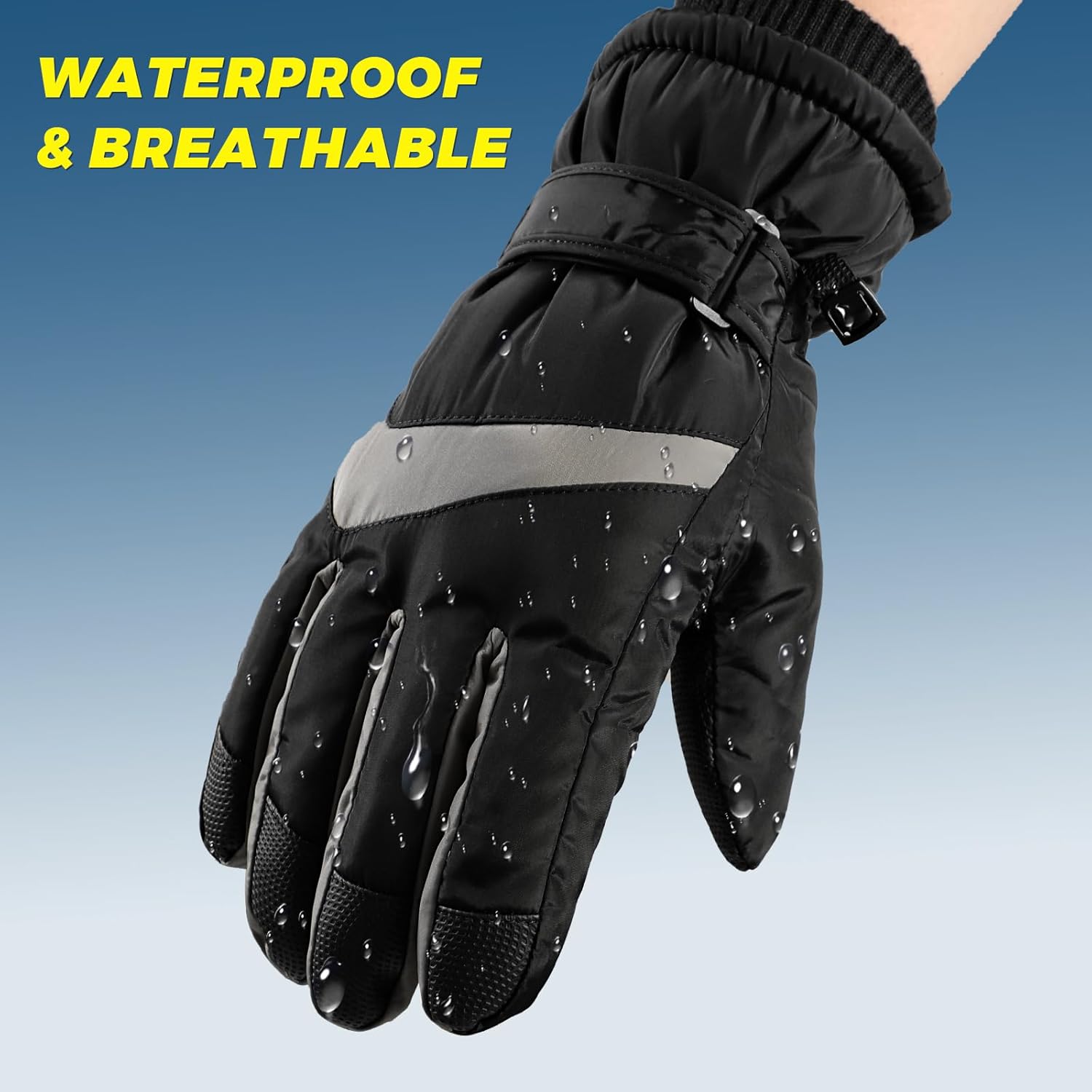 Winter Ski Gloves, Windproof Glove for Men & Women, Touchscreen Snow Gloves for Cold Weather, Thermal Warm Glove - Image 4