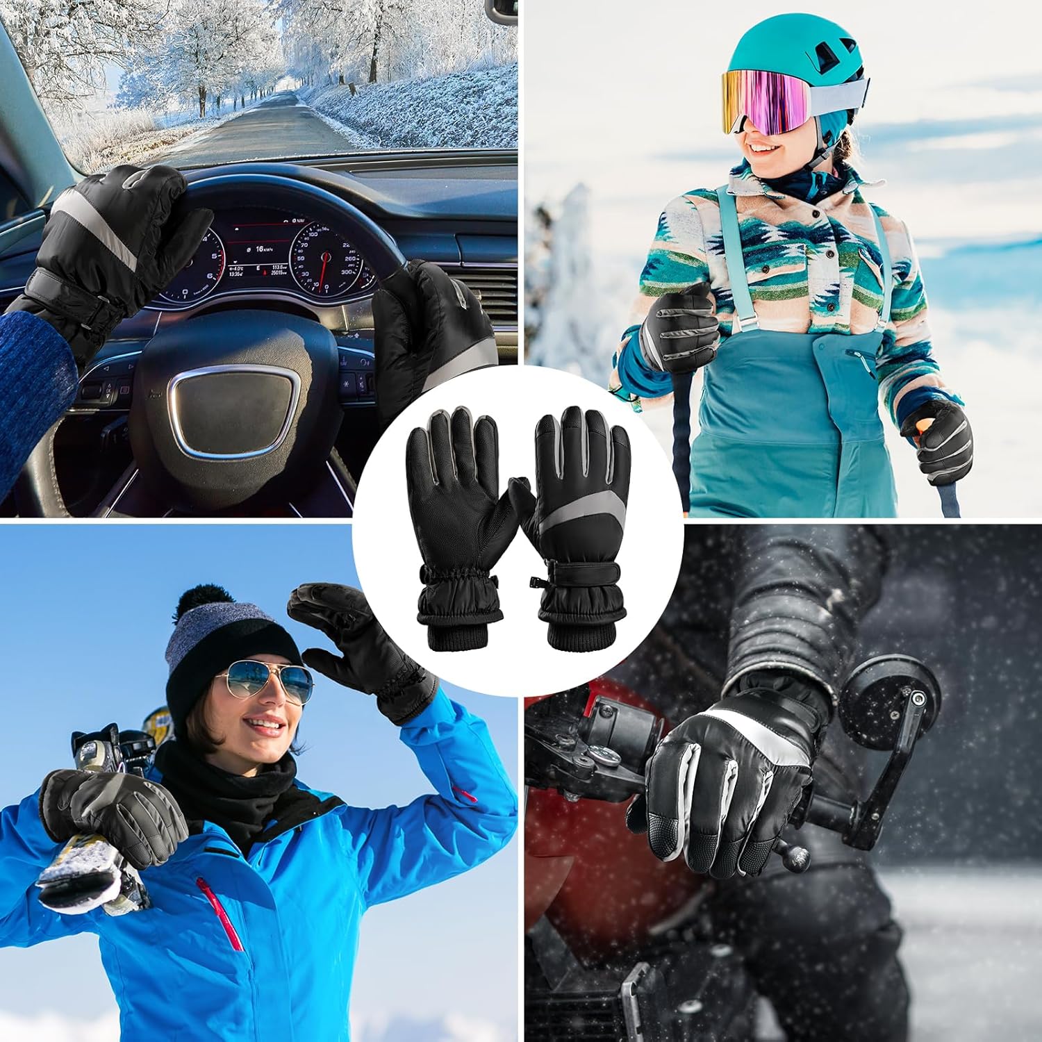 Winter Ski Gloves, Windproof Glove for Men & Women, Touchscreen Snow Gloves for Cold Weather, Thermal Warm Glove - Image 7