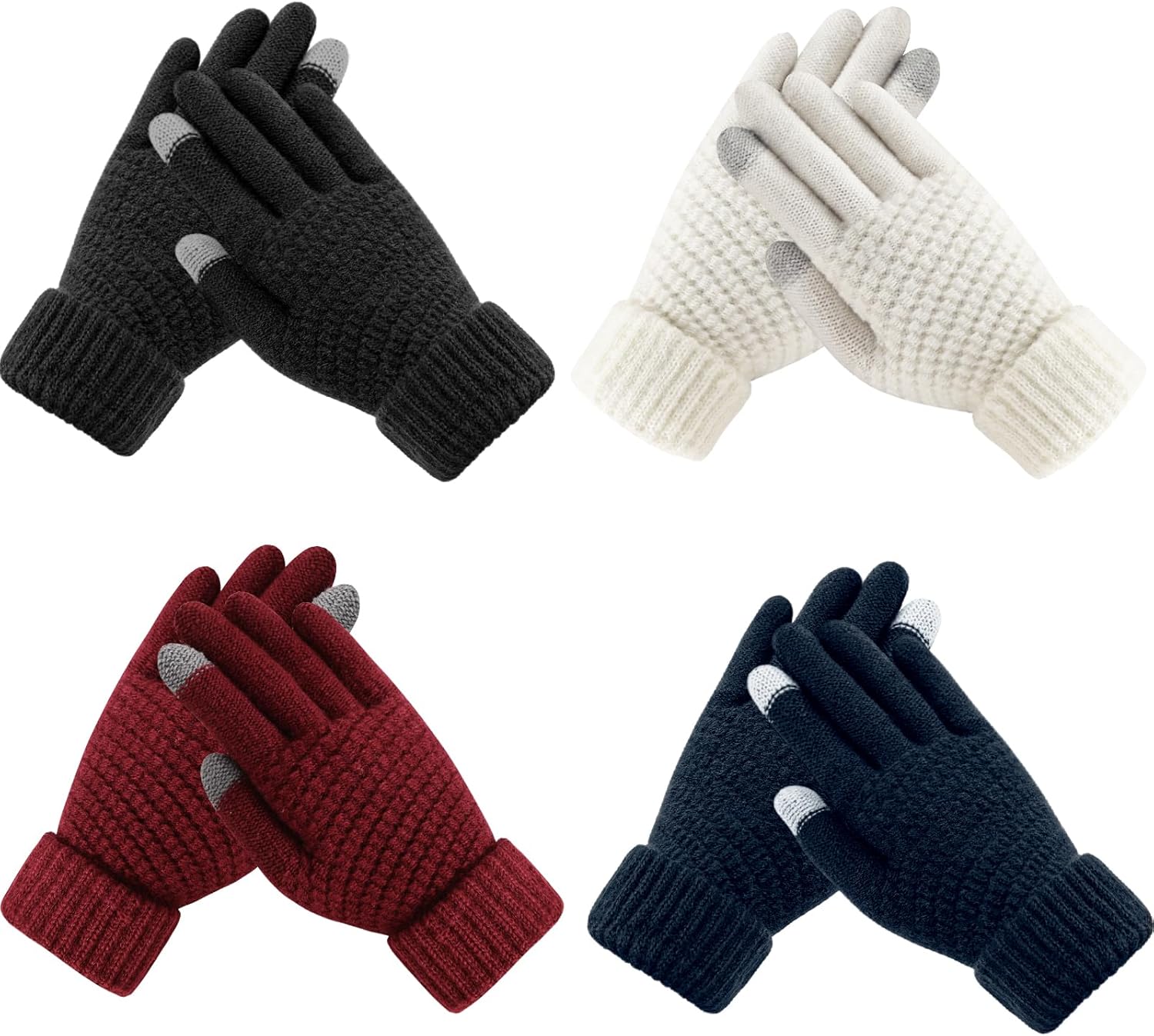 Winter Gloves for Women - Warm Womens Winter Gloves, Touchscreen Knit Glove with Elastic Cuff for Cold Weather - Image 1