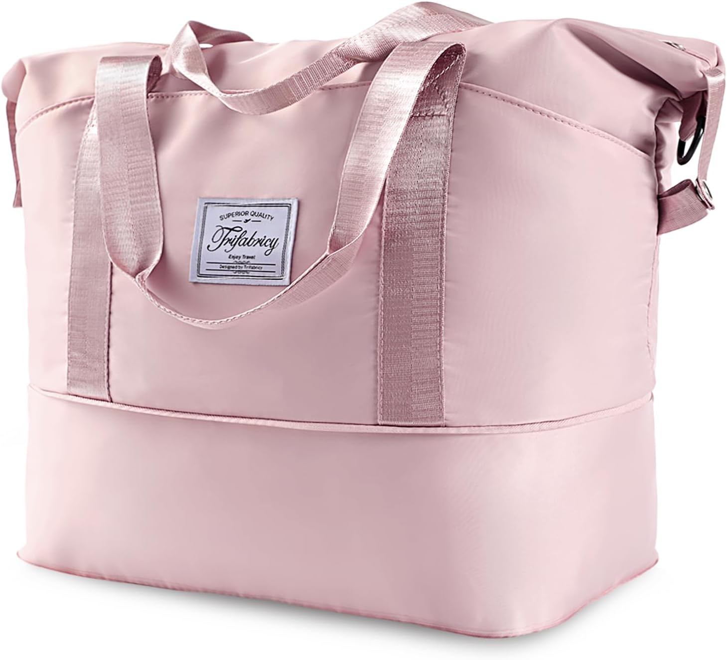 Travel Duffel Bag - Large Shoulder Weekender Overnight Bag, Carry on Bags with Wet Pocket, Waterproof Expandable Duffel Bags with Trolley Sleeve for Sports Travel Gym, Pink - Image 1