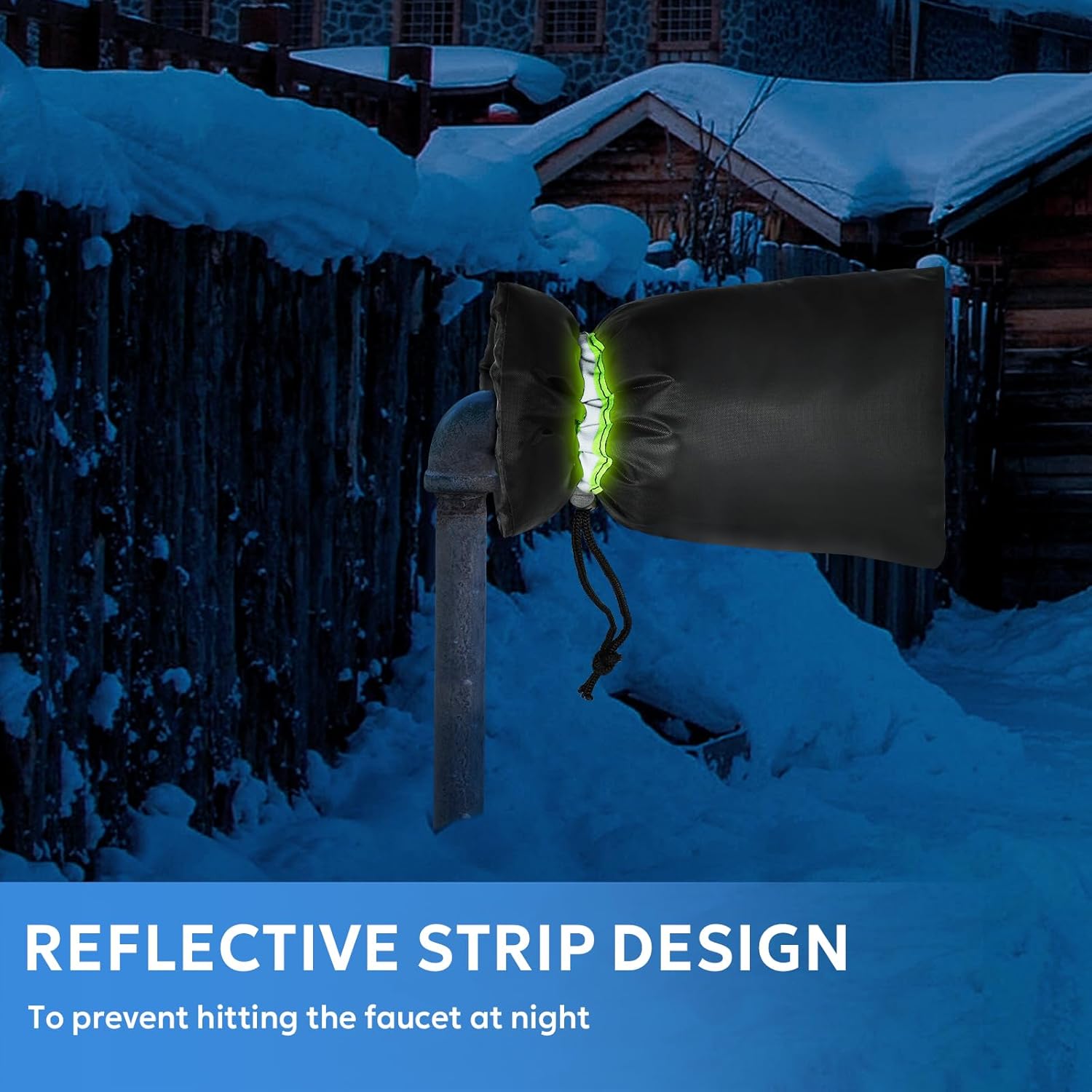 Outdoor Faucet Cover for Winter - 4 Packs 7.09''W x 10.24''H Water Socks Freeze Protection Pipe Insulation Reusable Waterproof Insulated Spigot Backflow Cover - Image 5