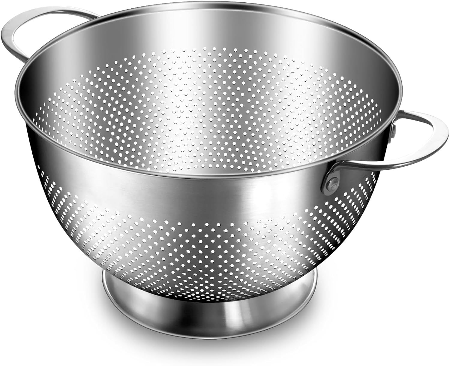 Stainless Steel Colander for Kitchen | 5 Quart Durable Rice and Pasta Strainer with Handle | Oversized Handles | Nesting Design | Rust-Resistant & Dishwasher Safe - Image 1