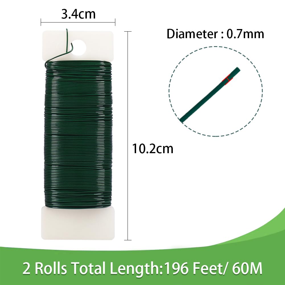 328 Feet 22 Gauge Floral Wire with Cutter and 3 Pack Green Floral Wire - Image 6