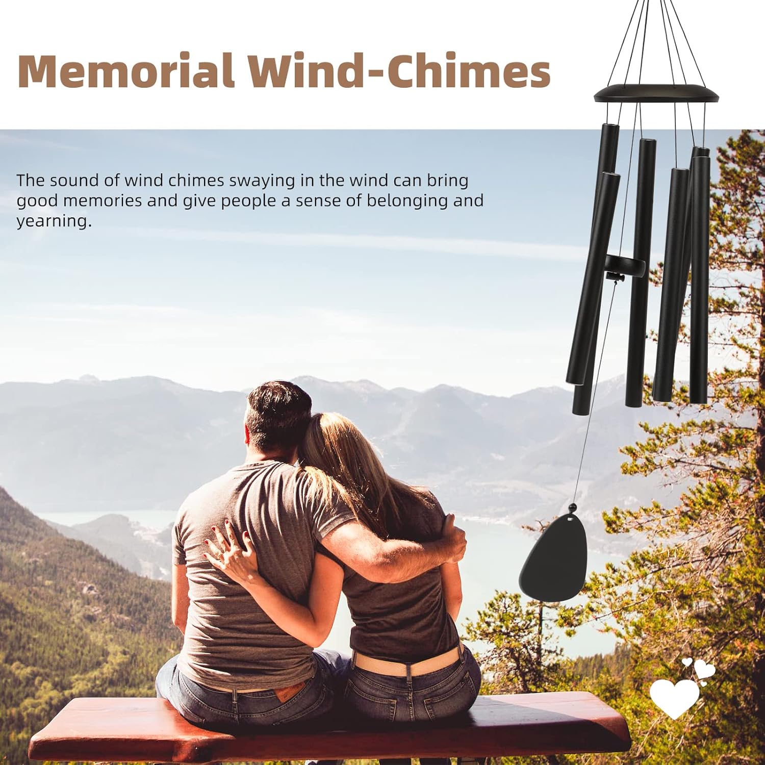 Wind-Chimes-Outdoor-Large-Decor, Deep Tone Soothing Melodic Tones Windchimes, Wind Chimes for Outside, Memorial Wind Chime Best Gift for Mom Women Grandma Neighbors（32