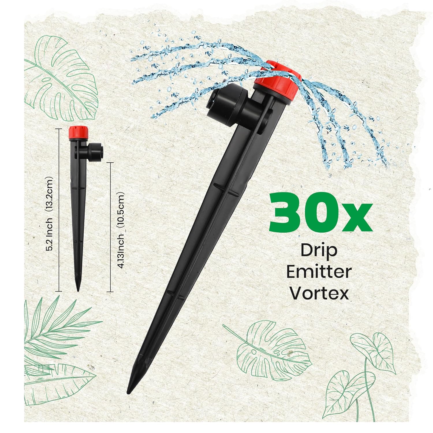 30pcs Quick-Connect Drip Irrigation Emitters for 1/4