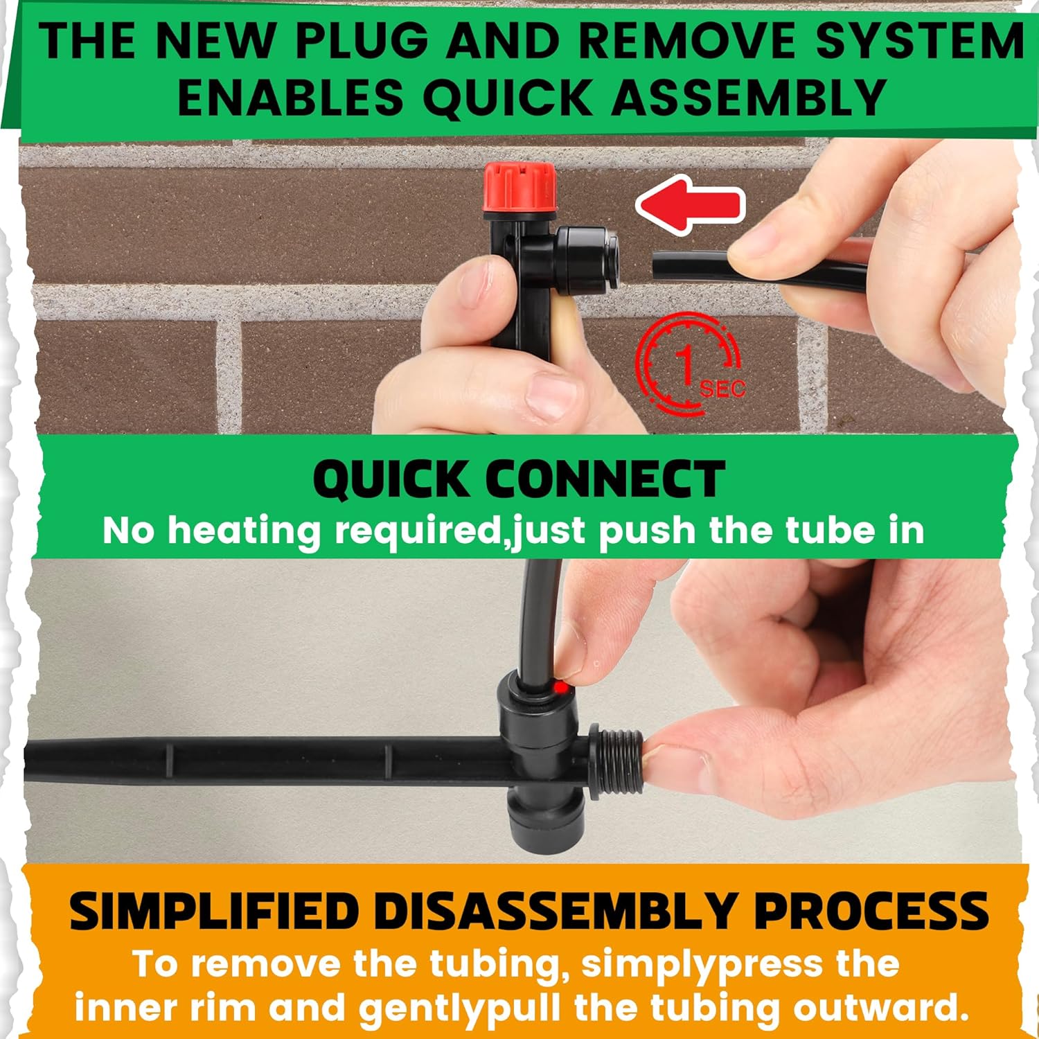 30pcs Quick-Connect Drip Irrigation Emitters for 1/4