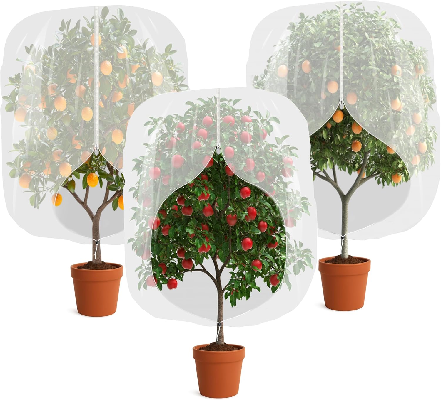 3pcs Fruit Tree Netting with Zipper and Drawstring,2.62 * 3.28 Ft Bird Garden Netting for Garden Protection,Cover for Blueberry Tomato Strawberry and Plants Protection from Insect Squirrels Birds - Image 1