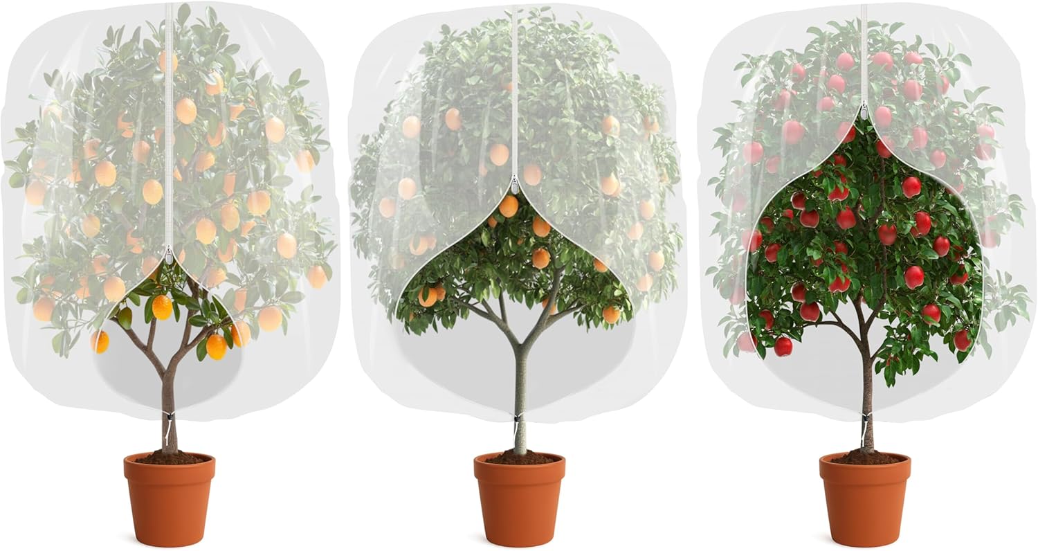 3pcs Fruit Tree Netting with Zipper and Drawstring,2.62 * 3.28 Ft Bird Garden Netting for Garden Protection,Cover for Blueberry Tomato Strawberry and Plants Protection from Insect Squirrels Birds - Image 7