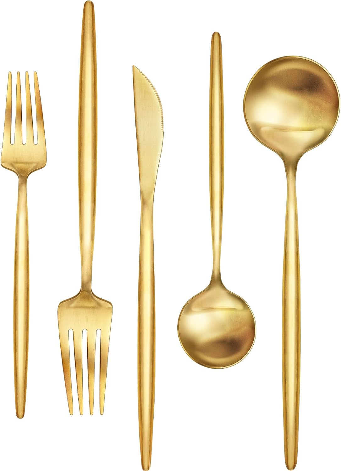30-Piece Gold Silverware Set, Flatware Set for 6, Food-Grade Stainless Steel Cutlery Set, Includes Spoons Forks Knives, Kitchen Cutlery for Home Office Restaurant Hotel - Image 1