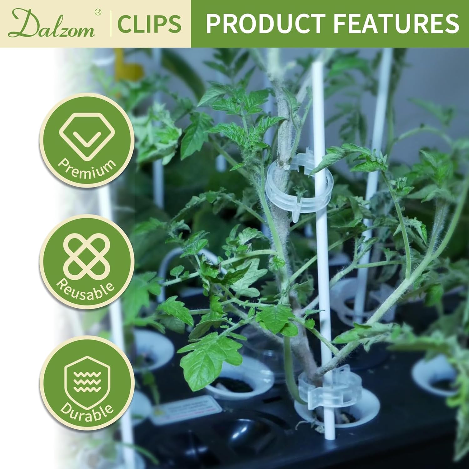 ® 300Pcs Tomato Clips, Plastic Trellis Clips Plant Support Clips, Plant Clips for Support, Grape Vine, Tomato Vine, Vegetables Plants, Garden Clips to Grow Upright Makes Plants Healthier - Image 5