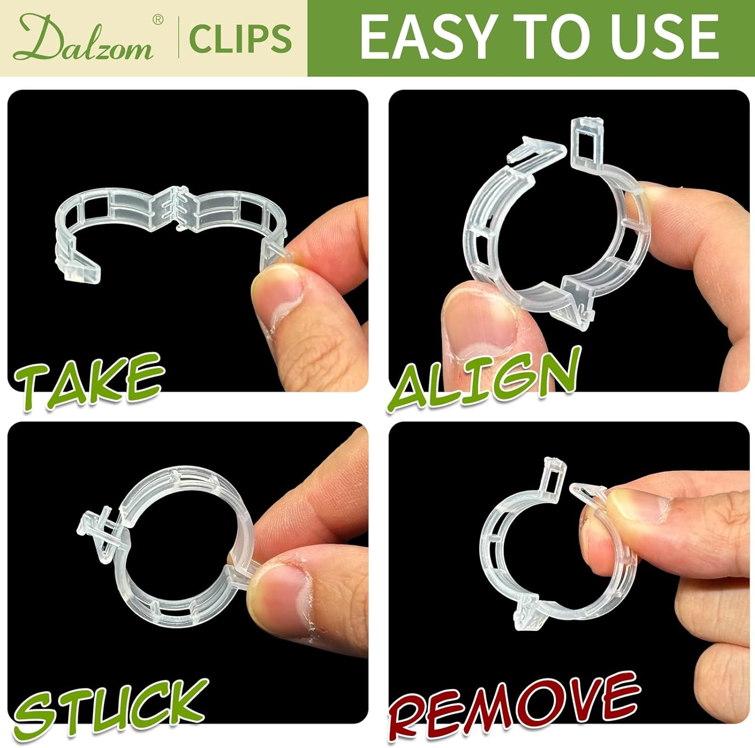 ® 300Pcs Tomato Clips, Plastic Trellis Clips Plant Support Clips, Plant Clips for Support, Grape Vine, Tomato Vine, Vegetables Plants, Garden Clips to Grow Upright Makes Plants Healthier - Image 7