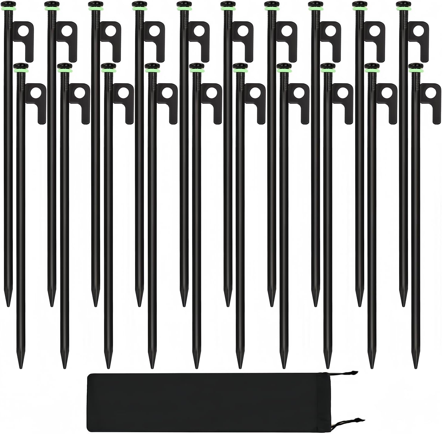 20Pcs Tent Stakes, 16in Heavy Duty Tent Stakes, Dia 0.35