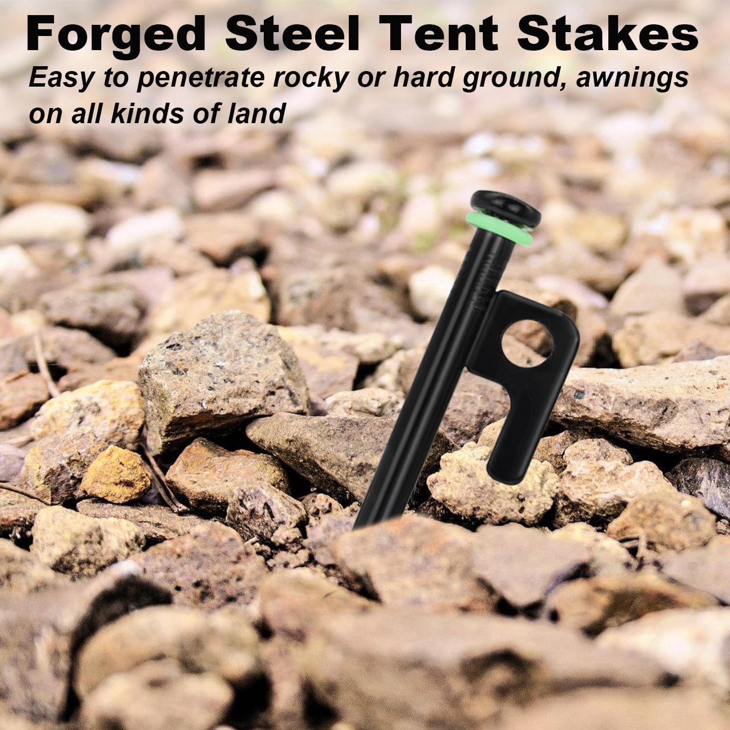 20Pcs Tent Stakes, 16in Heavy Duty Tent Stakes, Dia 0.35