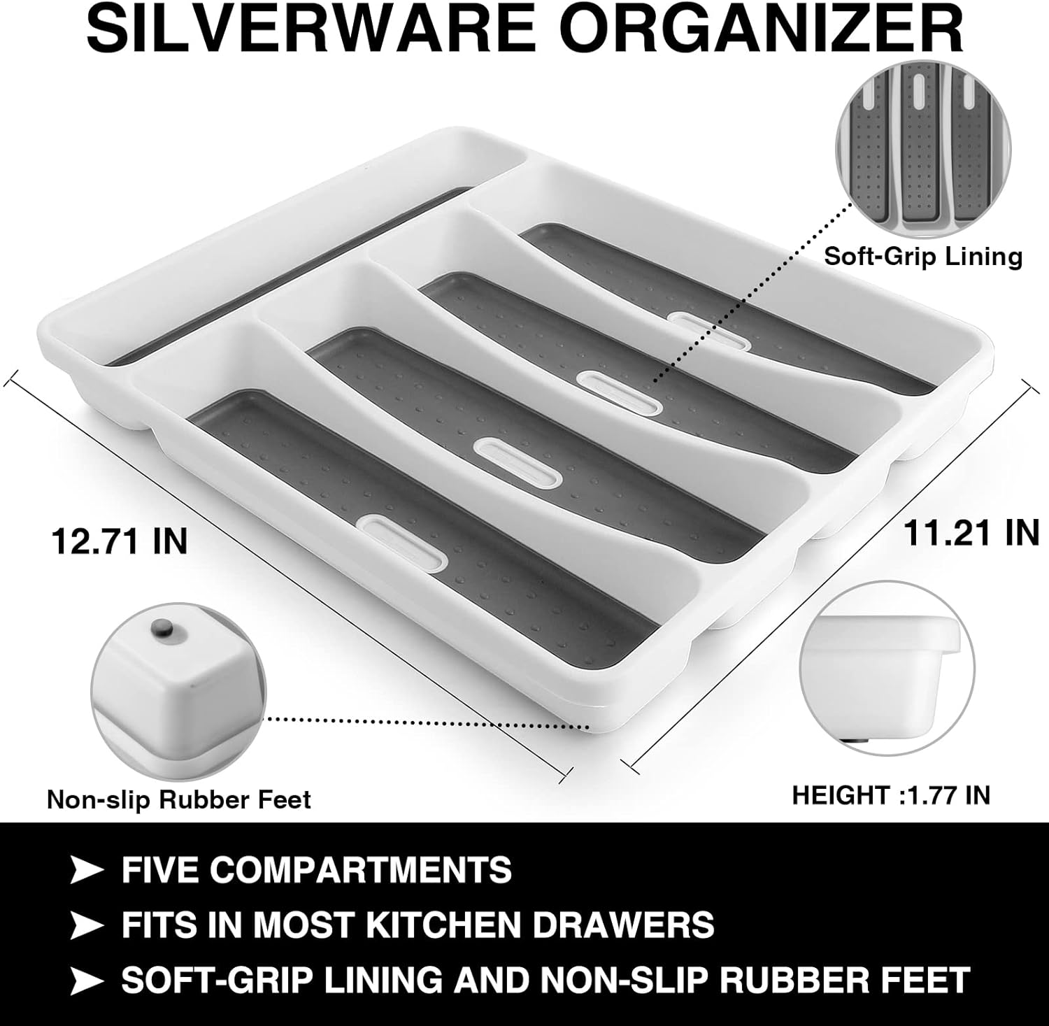 40-Piece Silverware Set with Organizer,  Heavy Duty Stainless Steel Flatware Set for 8, Food-Grade Tableware Cutlery Set, Utensil Sets for Home Restaurant, Mirror Finish, Dishwasher Safe - Image 4