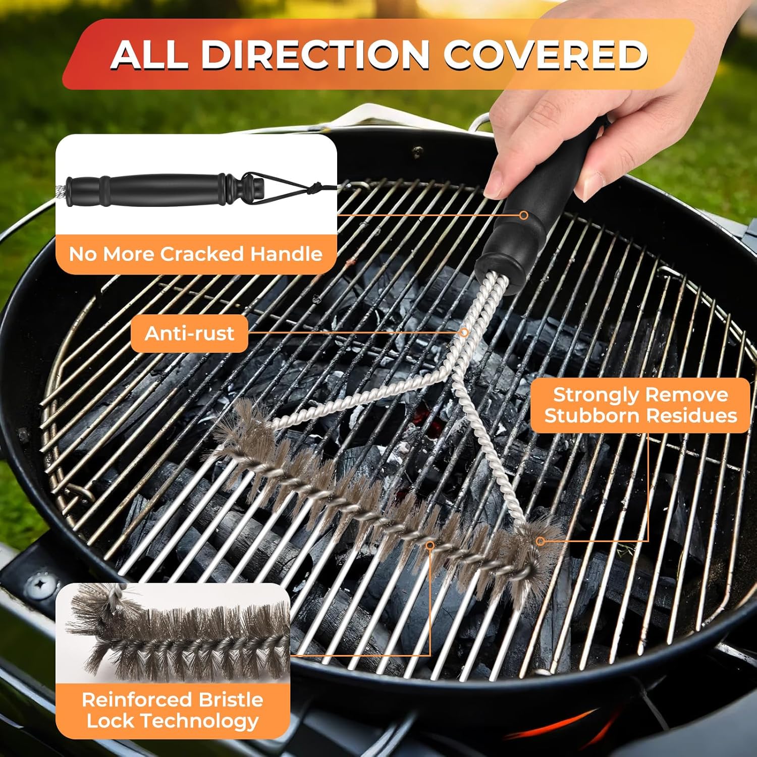 Griddle Cleaning Kit for Blackstone, Flat Top Grill Accessories Cleaner Tool Set Grill Stone, Griddle Scraper, Scouring Pad and Handles, Multifunctional Griddle Accessories Easy to Remove Stain - Image 6