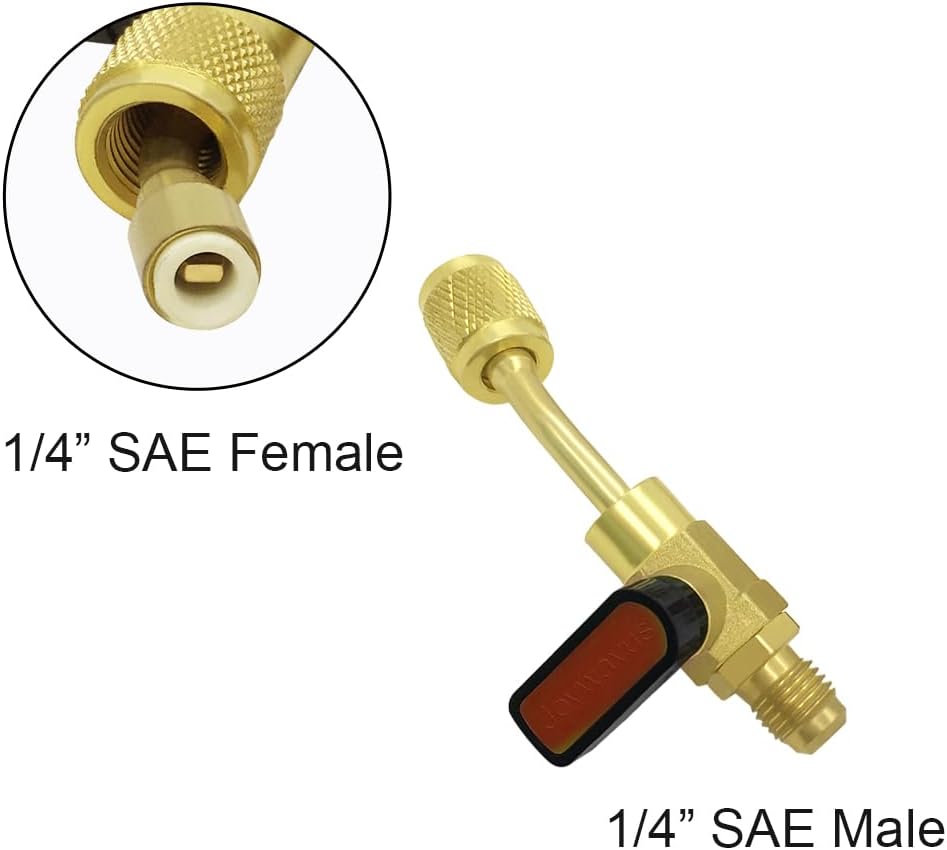 3PCS Air Conditioning Refrigerant Angled Ball Valve 1/4
