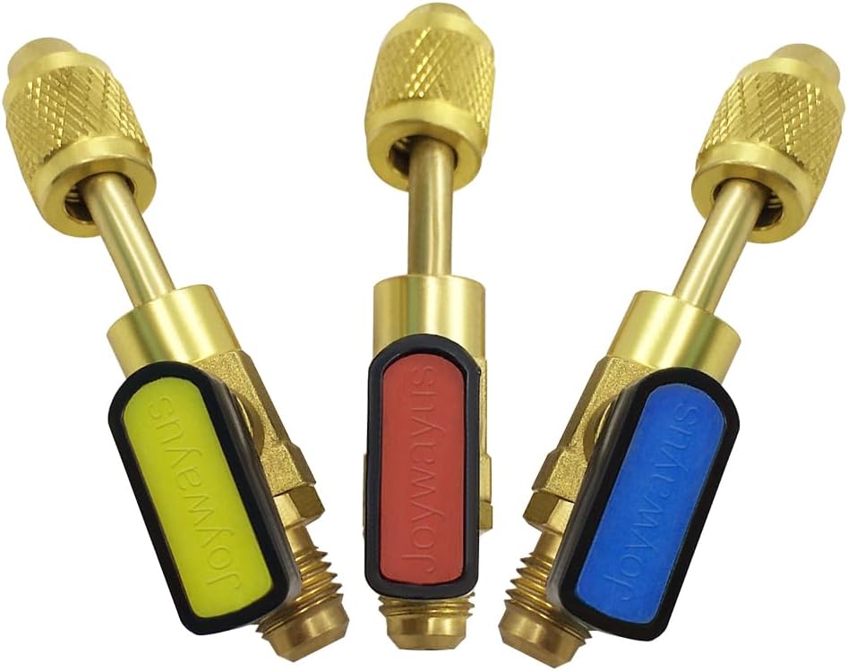 3PCS Air Conditioning Refrigerant Angled Ball Valve 1/4