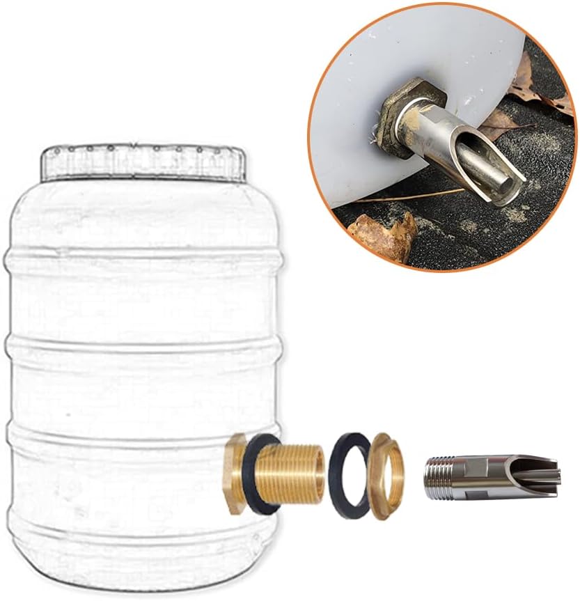 5PCS 1/2 Stainless Steel Automatic Pig Nipple Water Drinker Feeder Waterer + 5PCS 1/2 Female to 3/4 Male Brass Water Tank Connector Bulkhead Fitting Kit for Sows Piglets Drinking - Image 3