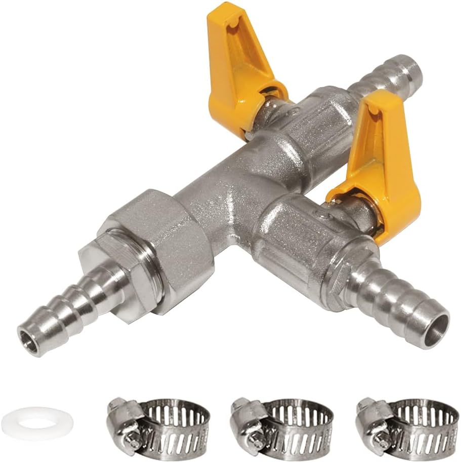 3 Way Copper Shut Off Gas Ball Valve Kit 3/8