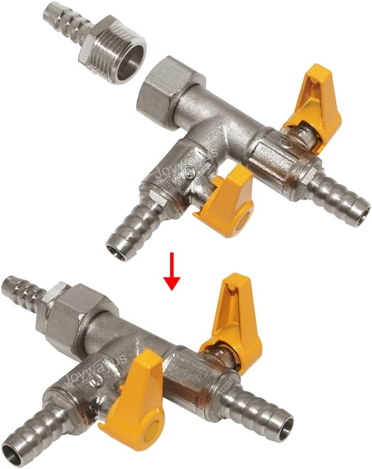 3 Way Copper Shut Off Gas Ball Valve Kit 3/8