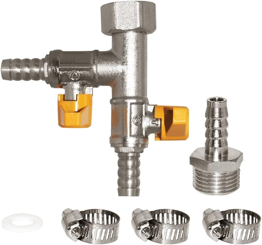 3 Way Copper Shut Off Gas Ball Valve Kit 3/8