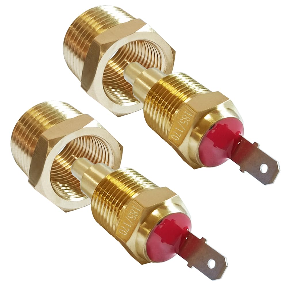 185 to 175 Degree Fan Thermostat Temperature Switch, Electric Engine Cooling Fan Thermostat Temperature Sensor Switch, 3/8