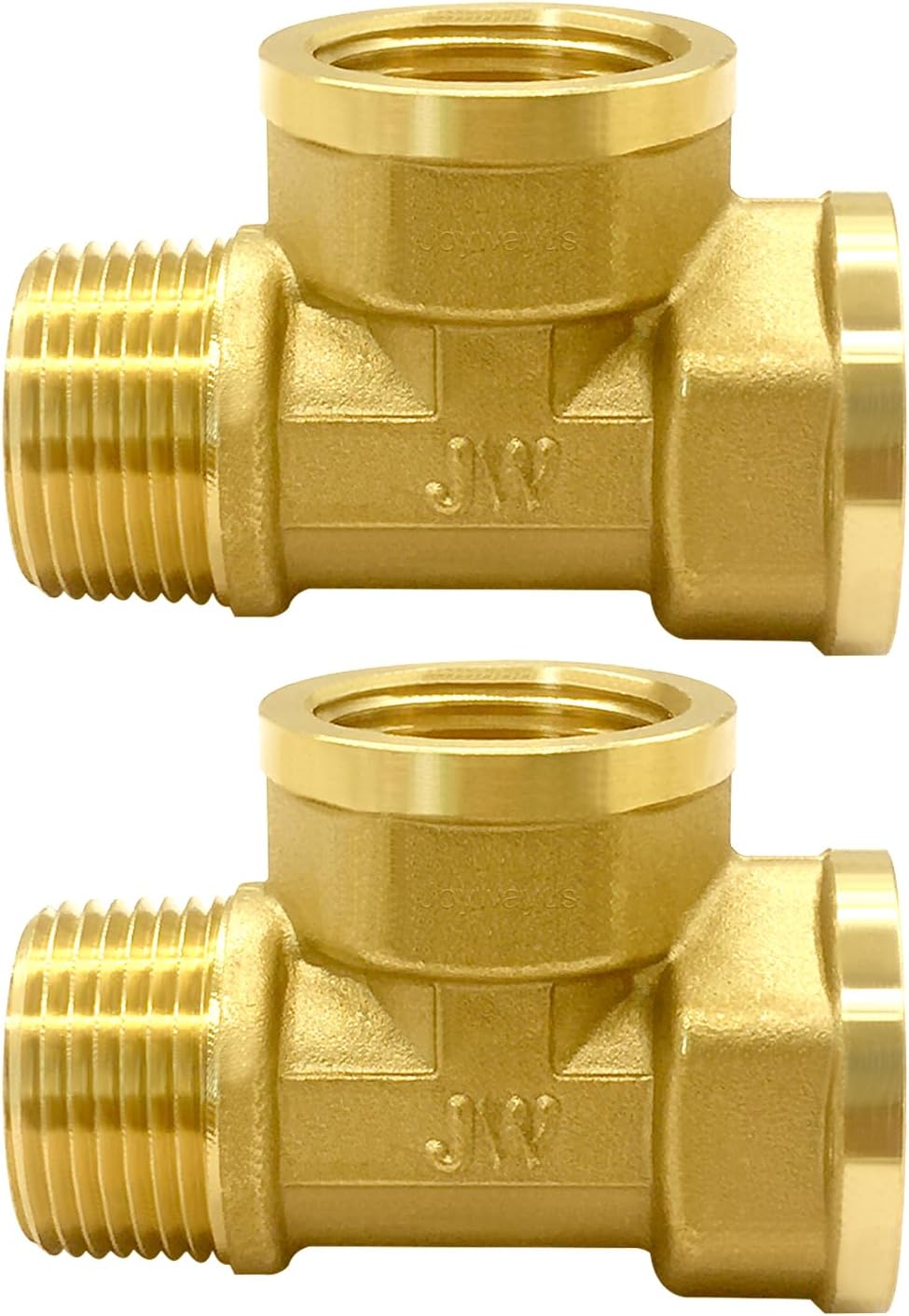 2PCS Brass Pipe Fitting Barstock Tee 3 Way NPT 3/4
