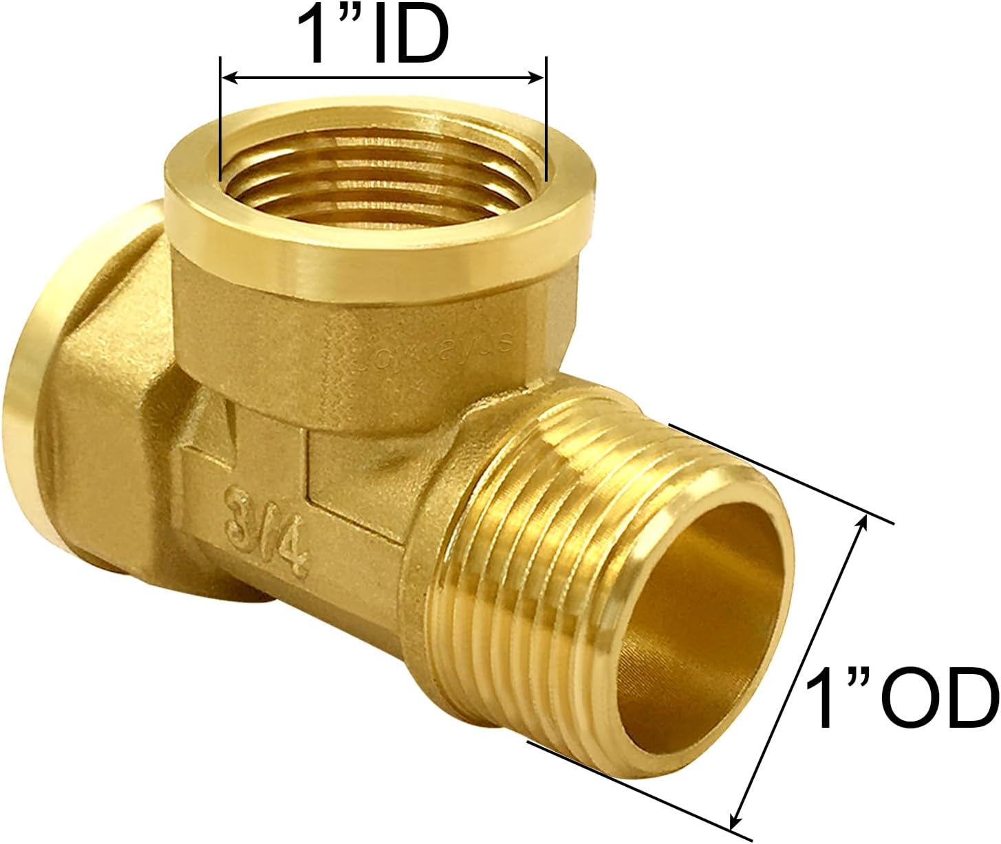 2PCS Brass Pipe Fitting Barstock Tee 3 Way NPT 3/4