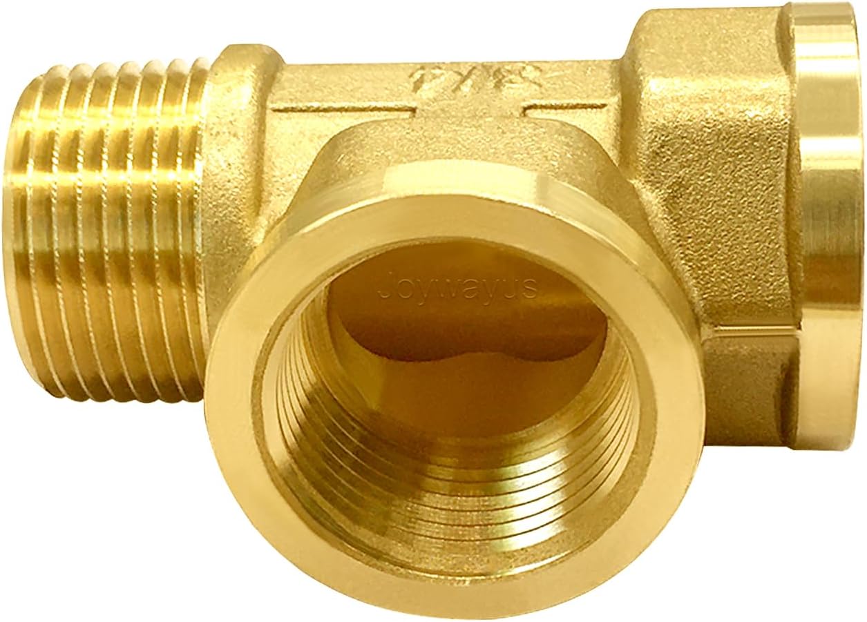 2PCS Brass Pipe Fitting Barstock Tee 3 Way NPT 3/4