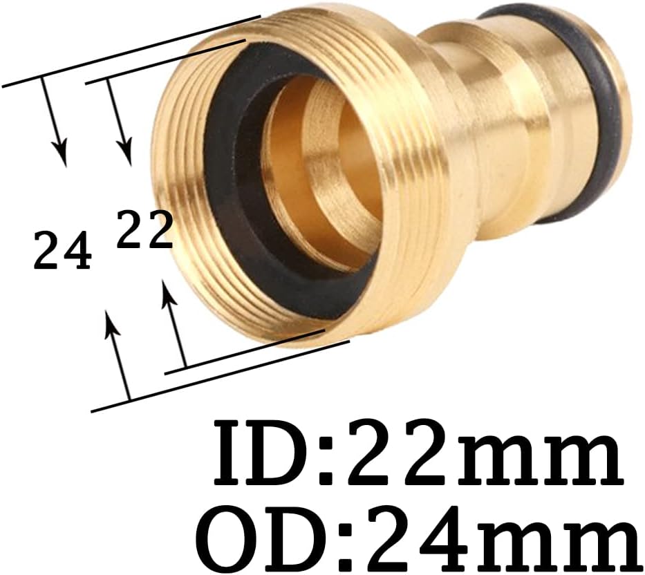 2Set Faucet Quick Connect to Garden Hose 22mm Female x 24mm Male Thread to 3/4