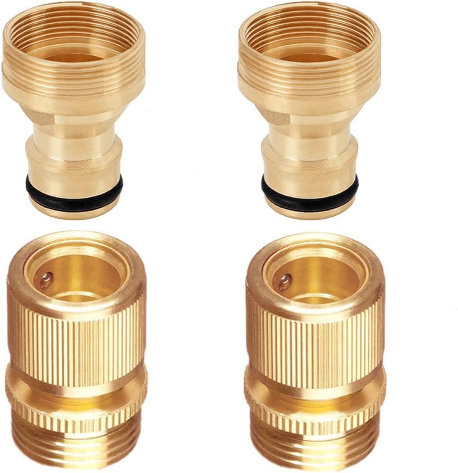 2Set Faucet Quick Connect to Garden Hose 22mm Female x 24mm Male Thread to 3/4