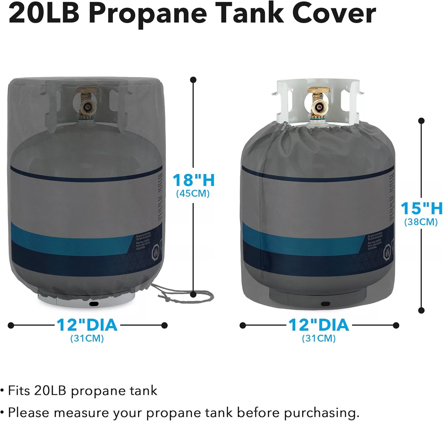 Propane Tank Cover with Side Stable Tabletop Feature for Standard 20lb Tank Cylinder, Waterproof and UV Resistant Gas Cylinder Cover - Image 3