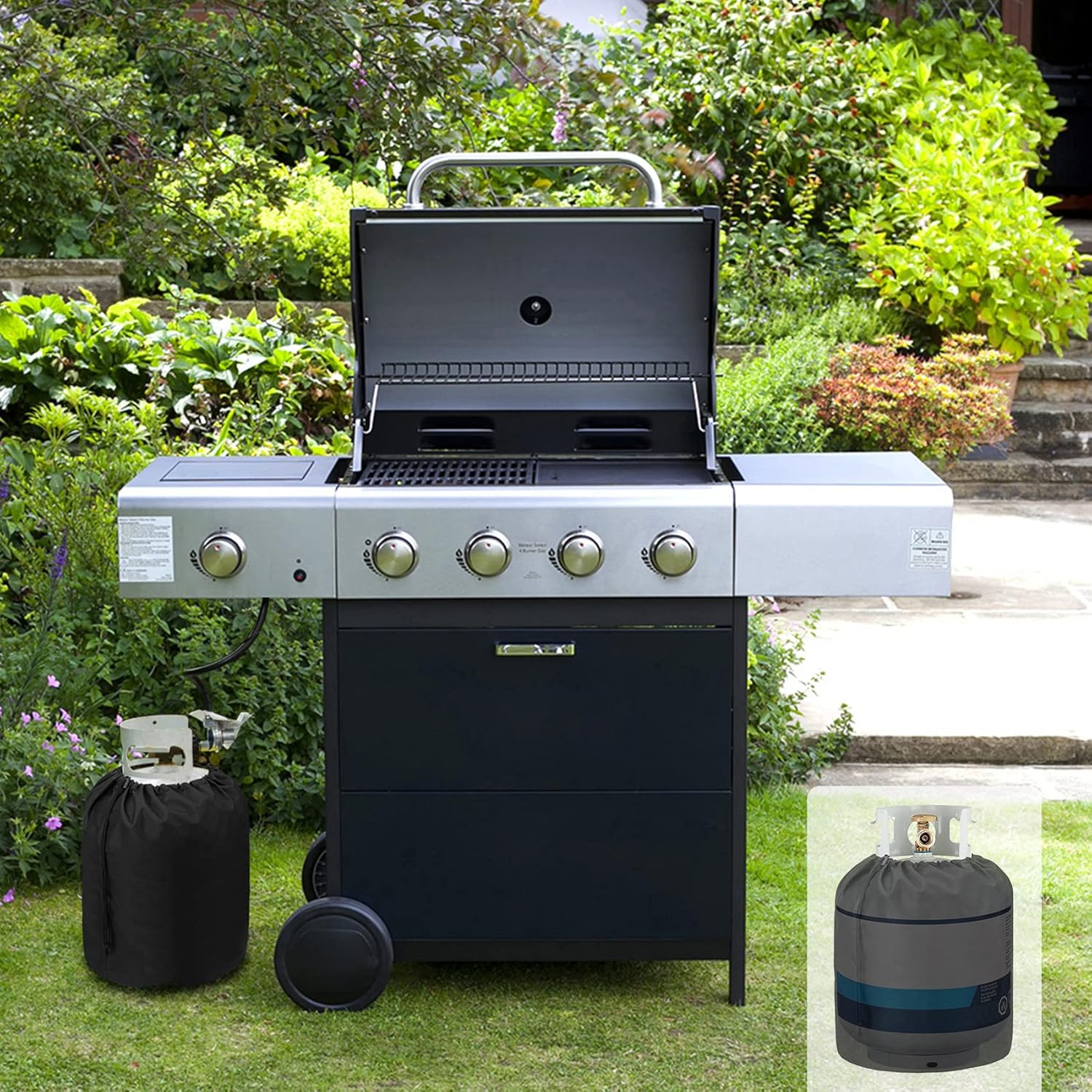 Propane Tank Cover with Side Stable Tabletop Feature for Standard 20lb Tank Cylinder, Waterproof and UV Resistant Gas Cylinder Cover - Image 6