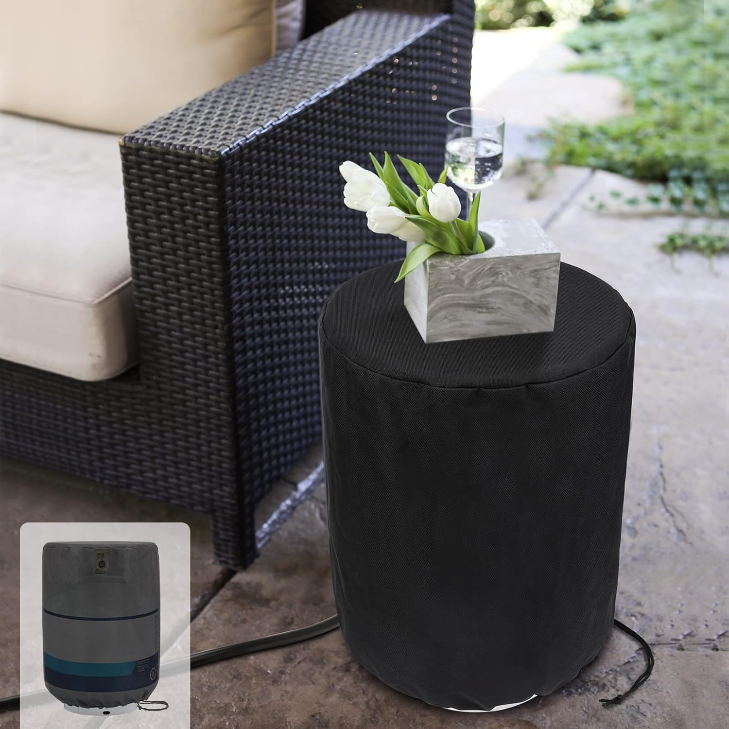 Propane Tank Cover with Side Stable Tabletop Feature for Standard 20lb Tank Cylinder, Waterproof and UV Resistant Gas Cylinder Cover - Image 7